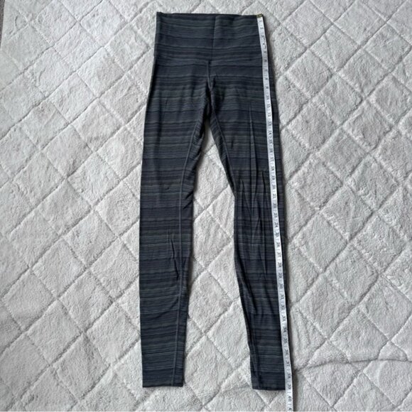 Lululemon | Wunder Under Pant III Cyber Stripe, Gator Green, Black | Size 6 - Picture 11 of 13